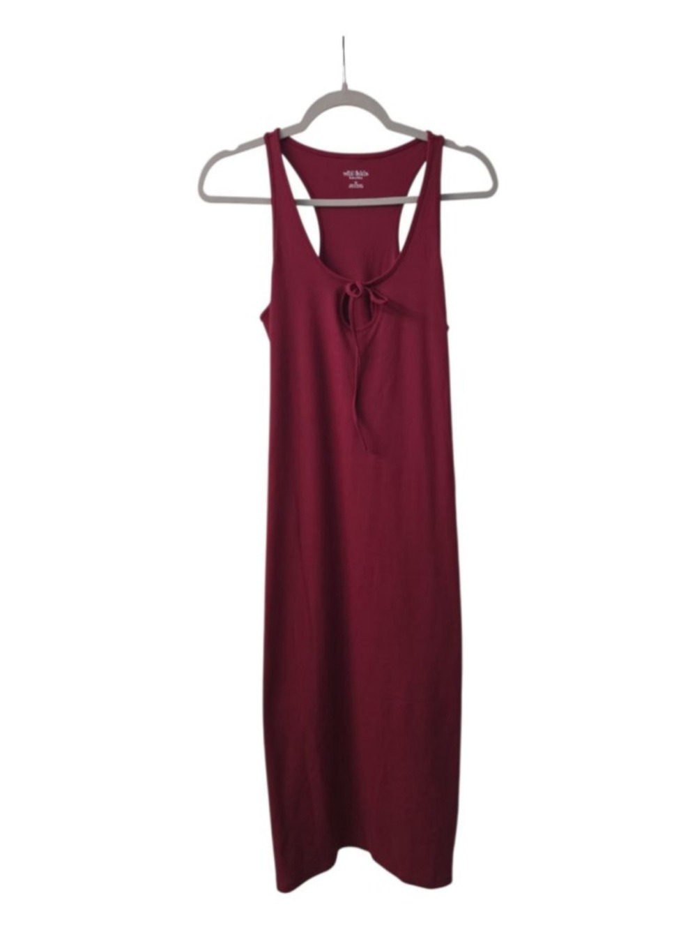 Wild Fable Burgundy ButterBliss Racerback Tie Front Midi Dress Medium